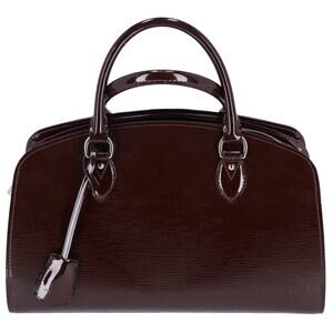 Louis Vuitton Pont Neuf PM Glossy Epi Handbag M40456 Prune Electric